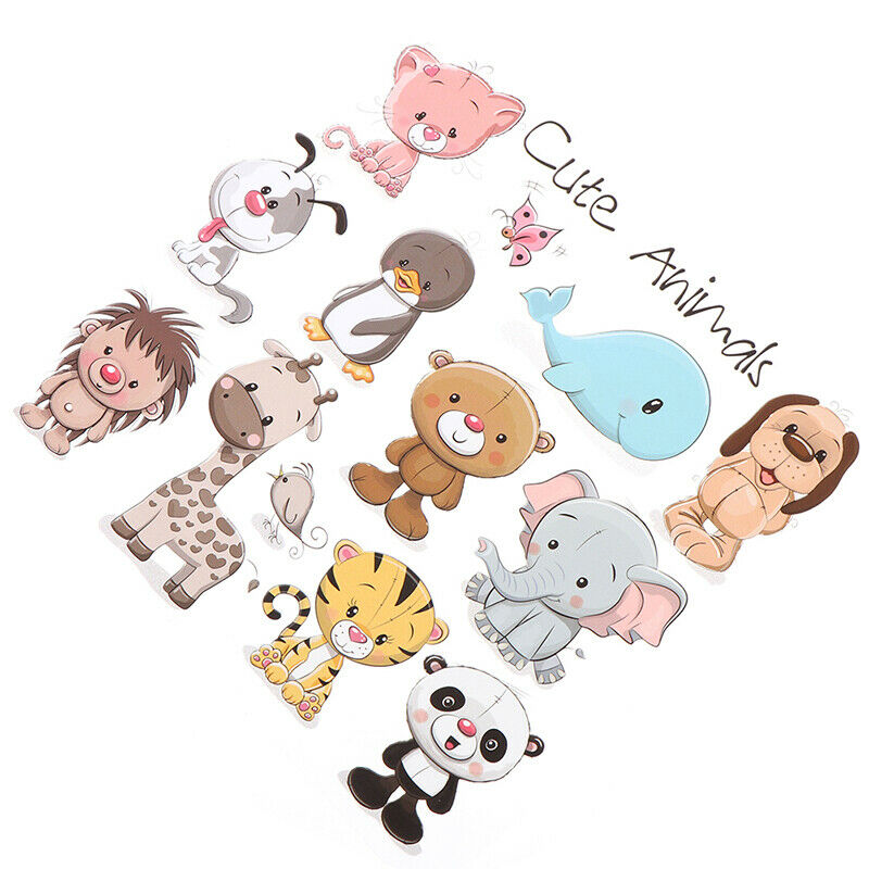 Cute Animals Iron on Patches Washable Heat Transfer Stickers T-shirt Applique WF