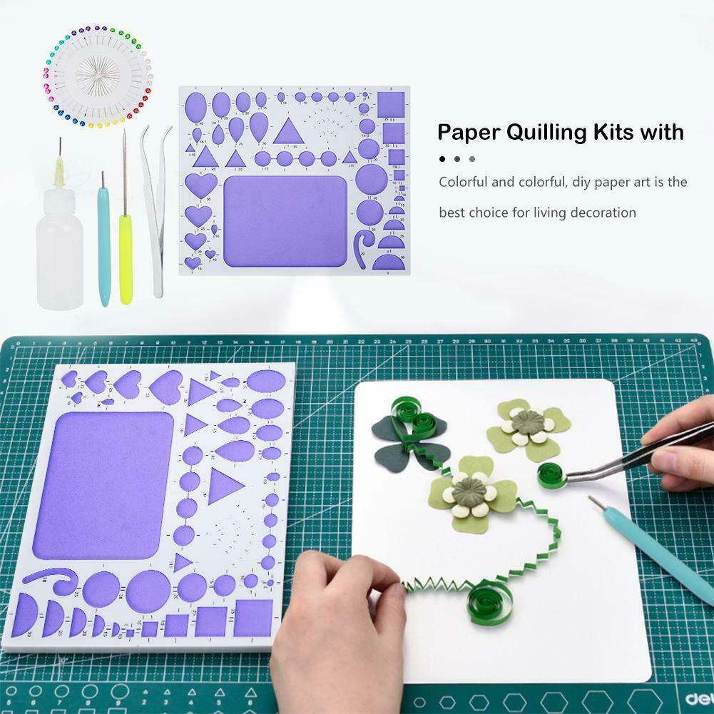 DIY Paper Quilling Tools Set Template Mould Board Tweezer Needles Pen Kit @