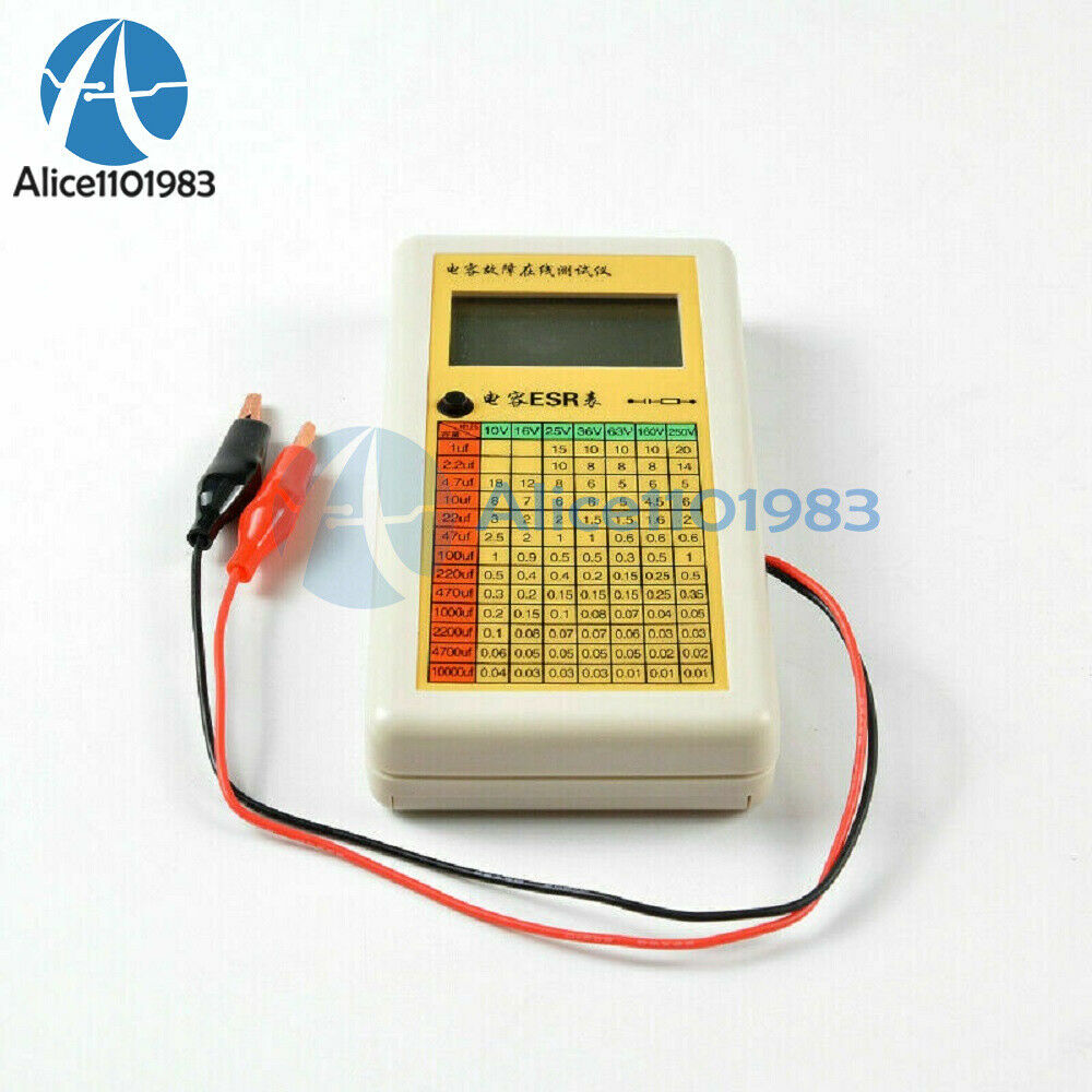 Digital LCD ESR Capacitance Ohm Meter In Circuit Tester New