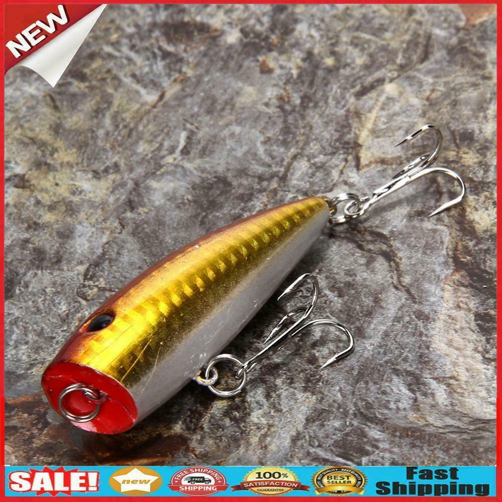 5pcs Popper Fishing Lures 5 Colors 10g Bait High Carbon Steel Hook Tackle @