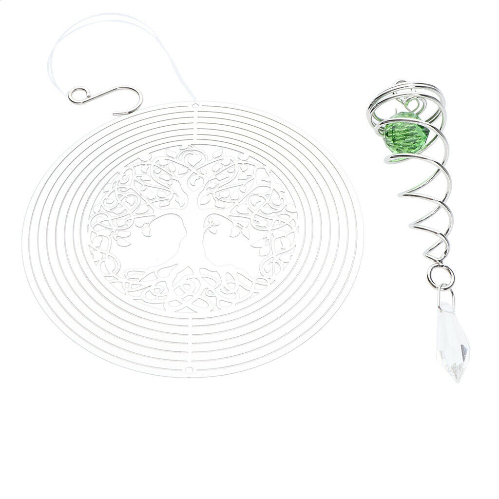 Crystal Spiral   Wind   Spinner ndoor Outdoor Tree of life