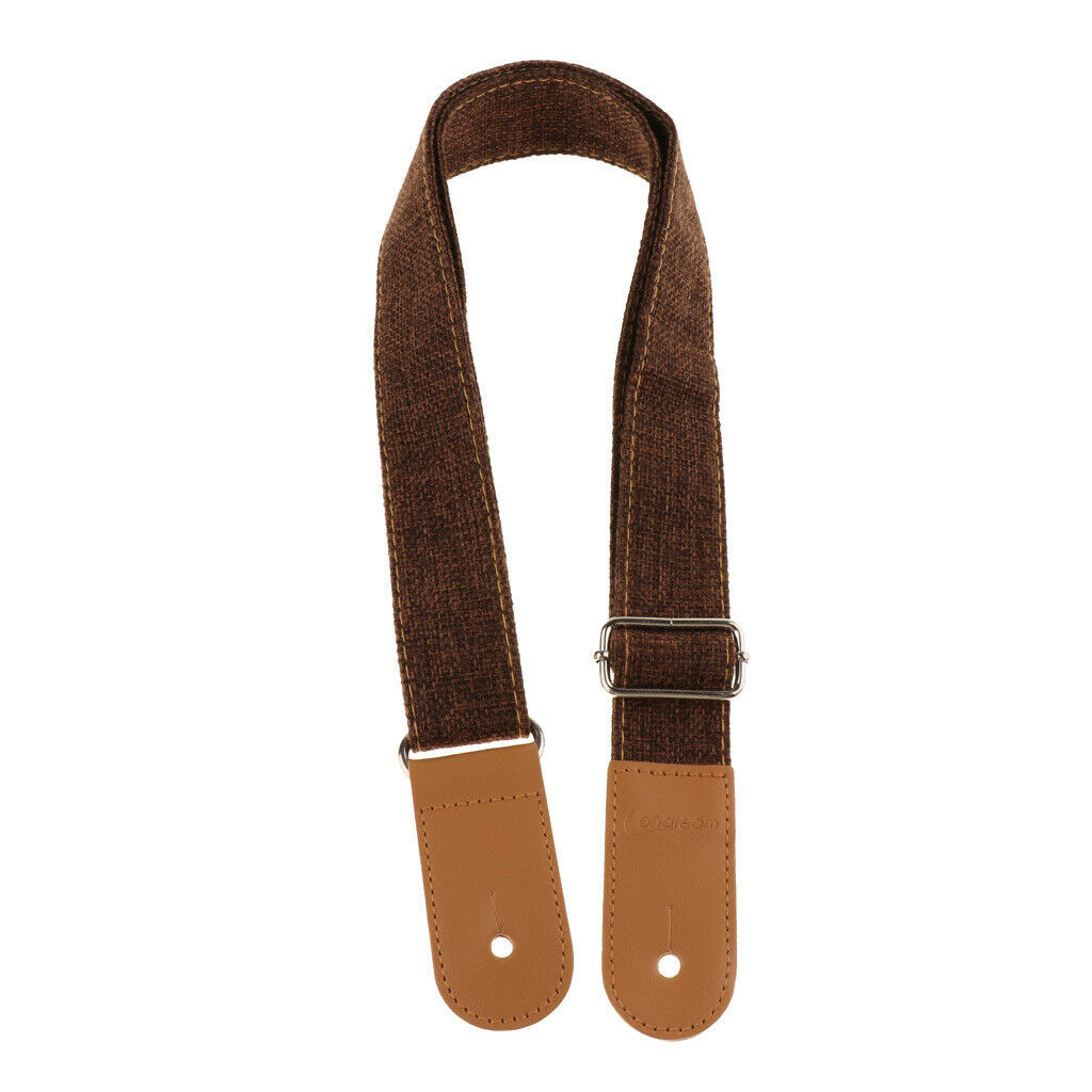 Ukulele Strap Belt with PU Leather Ends for Ukuele 4 String Guitar Coffee