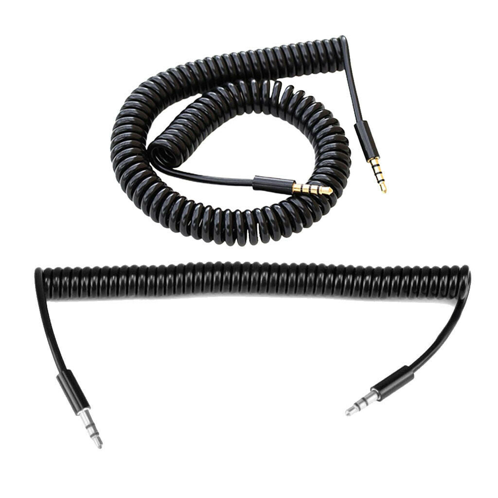 1 Packs 3.5mm Male to Male Spring Cable I-Shaped Audio Cables Nickel-plated