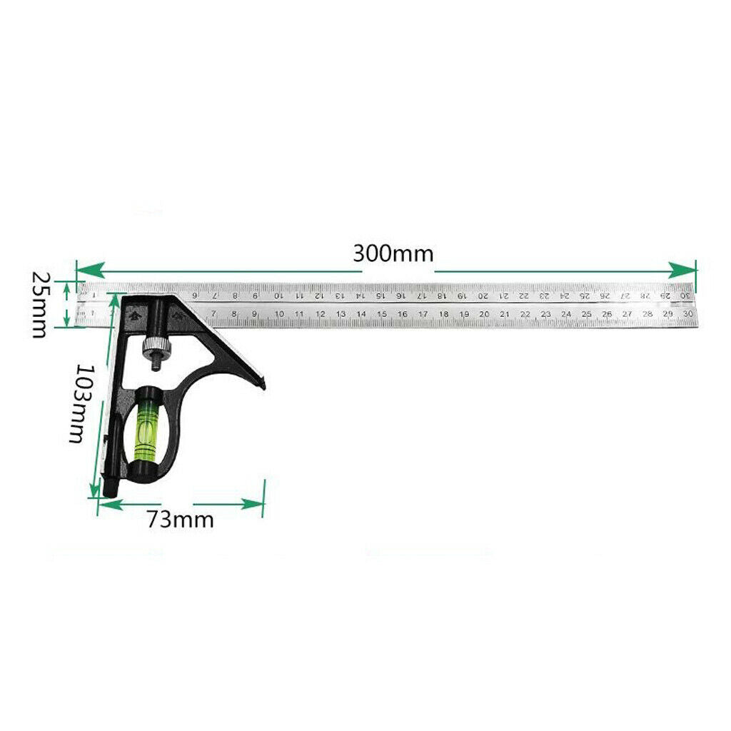 Stainless Steel Combination Angle Ruler Angle Protractor Layout Tools Metric