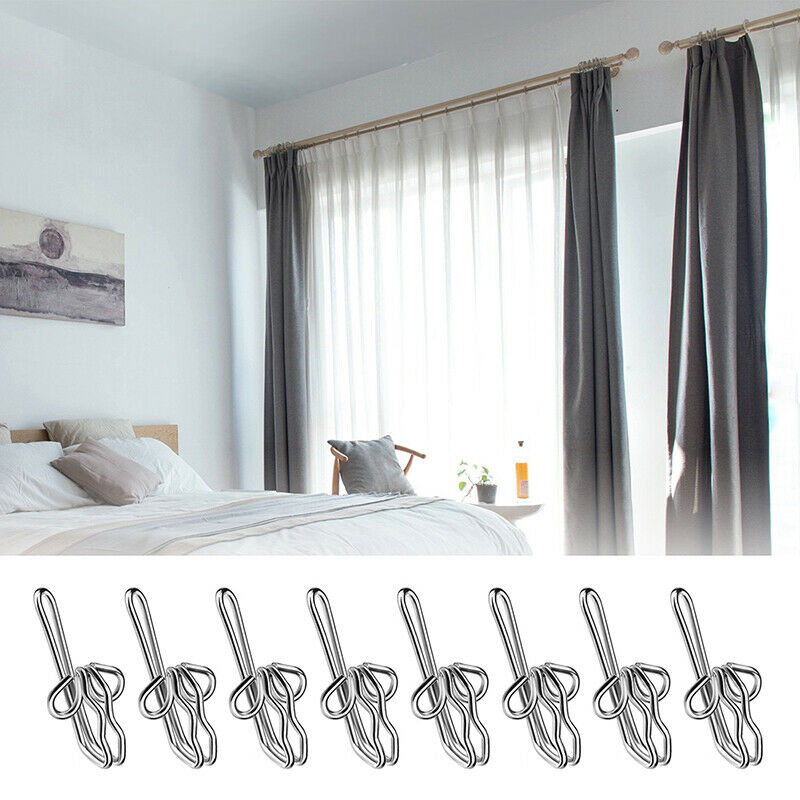 100Pcs Pinch Pleat Metal Curtain Hooks Pins-On Drapery Hooks for Window Door HN