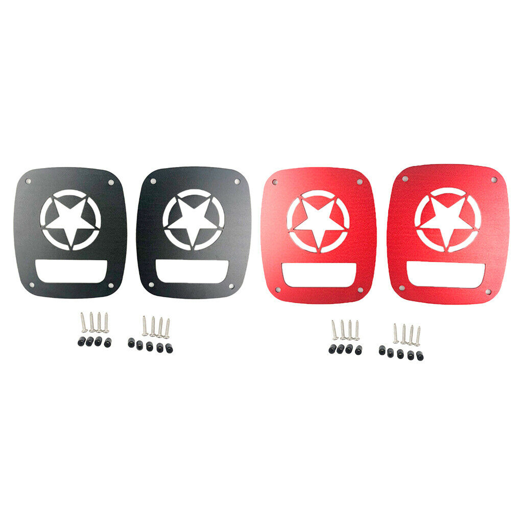 2 Pieces Tail Light Lamp Cover Protector Guard For Jeep Wrangler Black