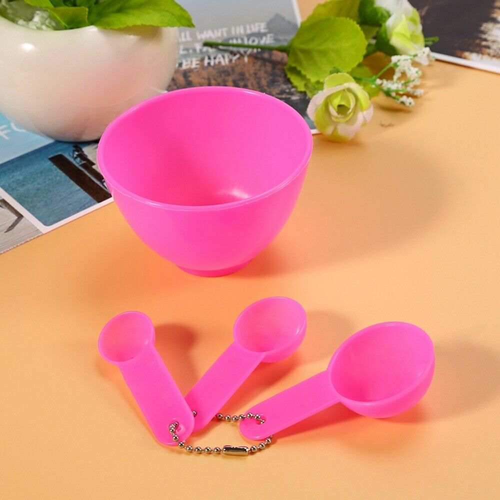 DIY Beauty Masks Bowl Cosmetic Mixing Spoon Brush Kit w/ Make Up Brushes 4 IN 1