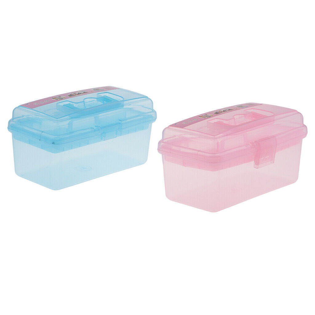 Multi-use Handled Plastic Tool Box Tray Box DIY Hobby Art Craft Storage Case