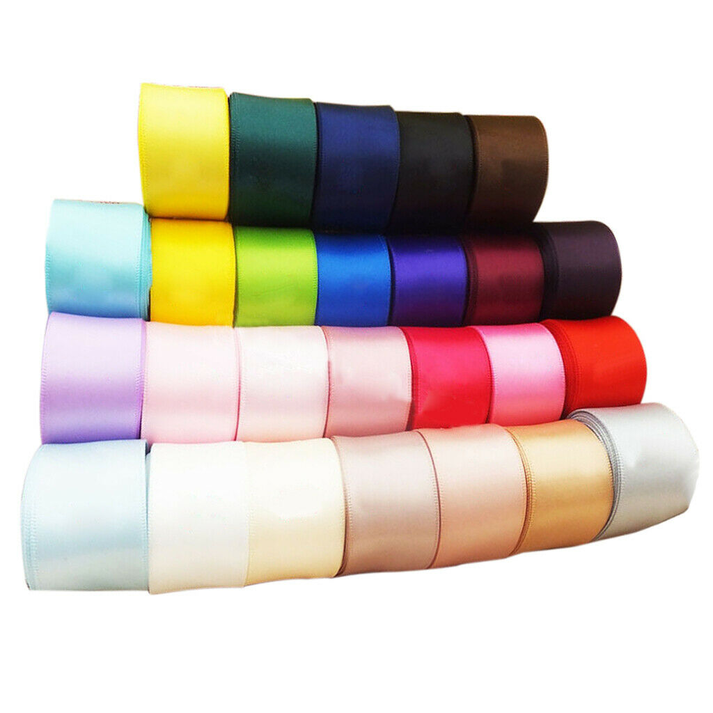 24x 1Yard Double Sided Satin Ribbon Colorful for Wedding Scrapbooking Crafts