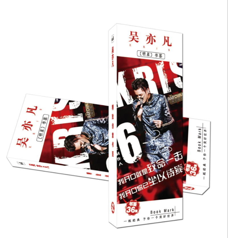 36pcs/set Bookmarks of EXO Kpop Kris Wu book mark B
