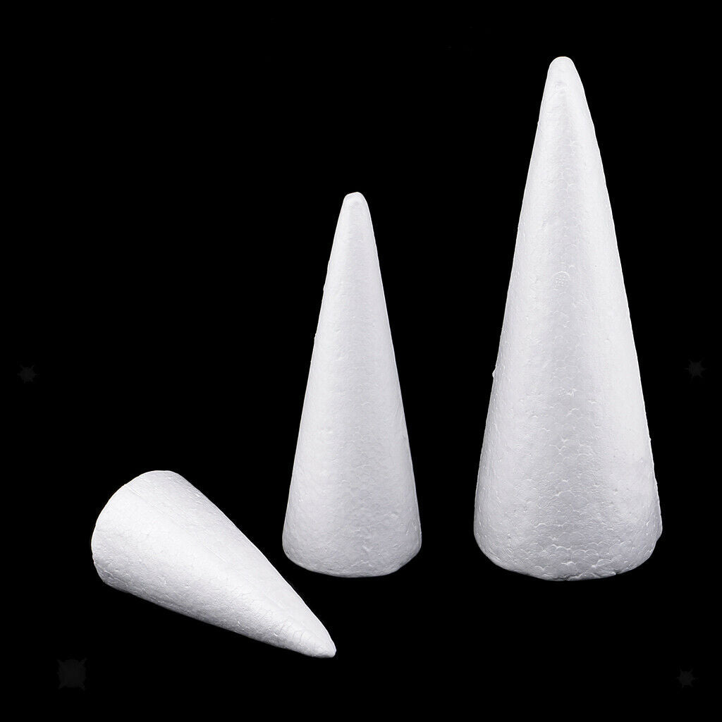 15pcs Cone Shape Modelling Polystyrene Styrofoam Foam Ornaments Balls for