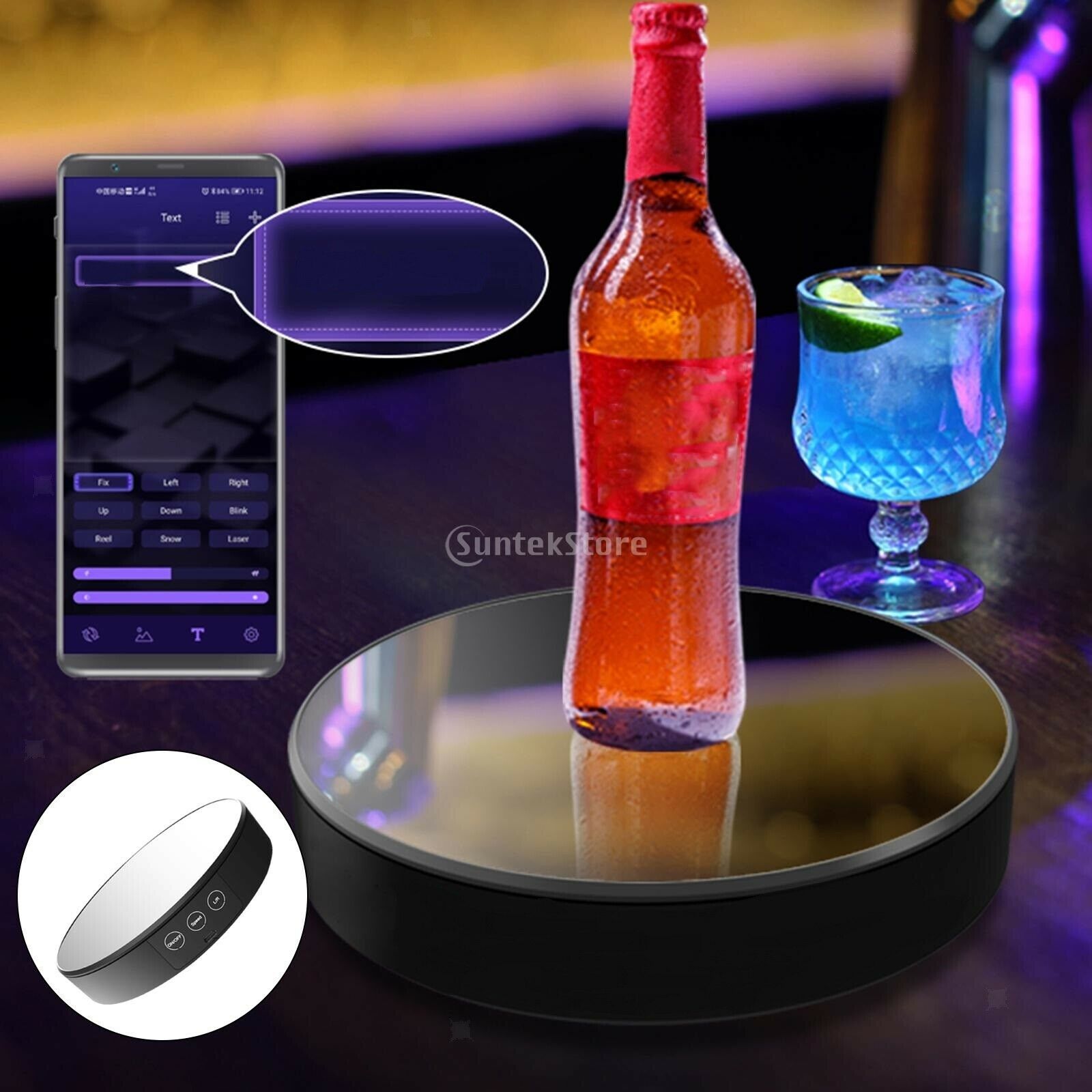 360 Degree Rotating Display Mirror Stand LED Display Studio Show Holder