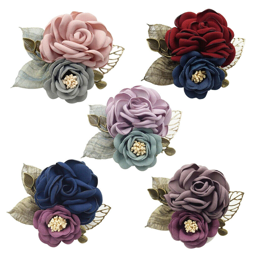 Korean Brooch Pin Groom Artificial Flower Corsage Proms Dress Decoration