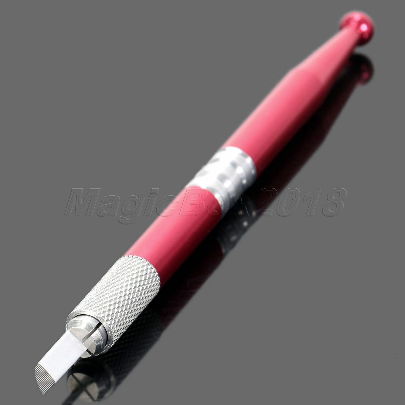 Permanent Eyebrow Makeup Kit Microblading Pen Tattoo 17 Needles Pigment Ink Caps