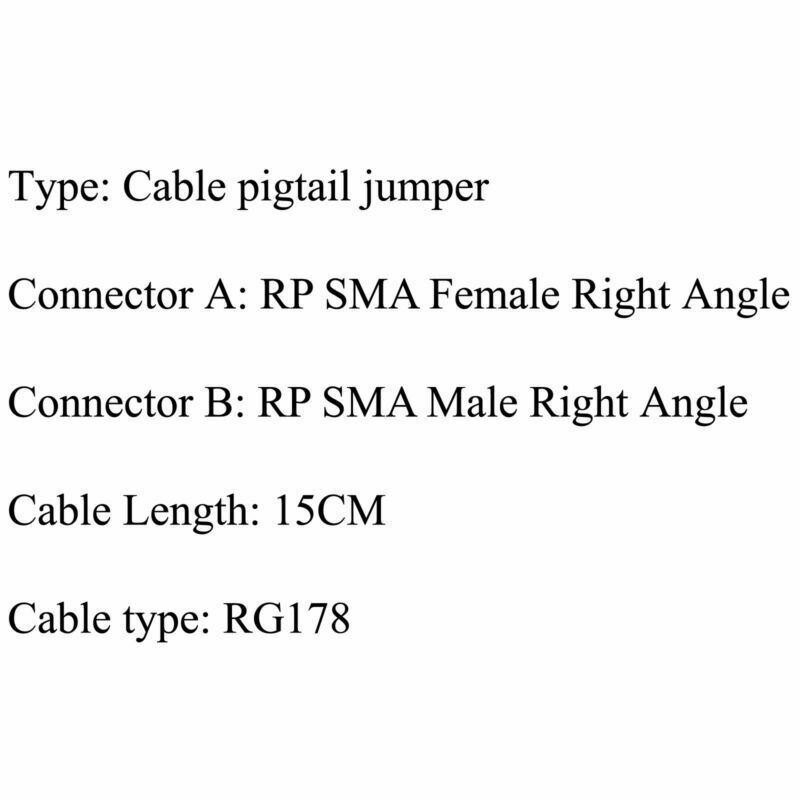 5PC WIFI Extension Cable RP SMA Female To RP SMA Male Right Angle RG178 15CM  UA