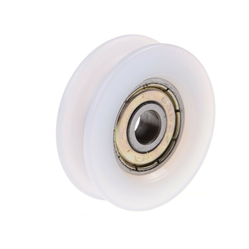 New 6*30*10mm U Groove Metal Shield Nylon Pulley Wheels Roller Ball Bearings LQ