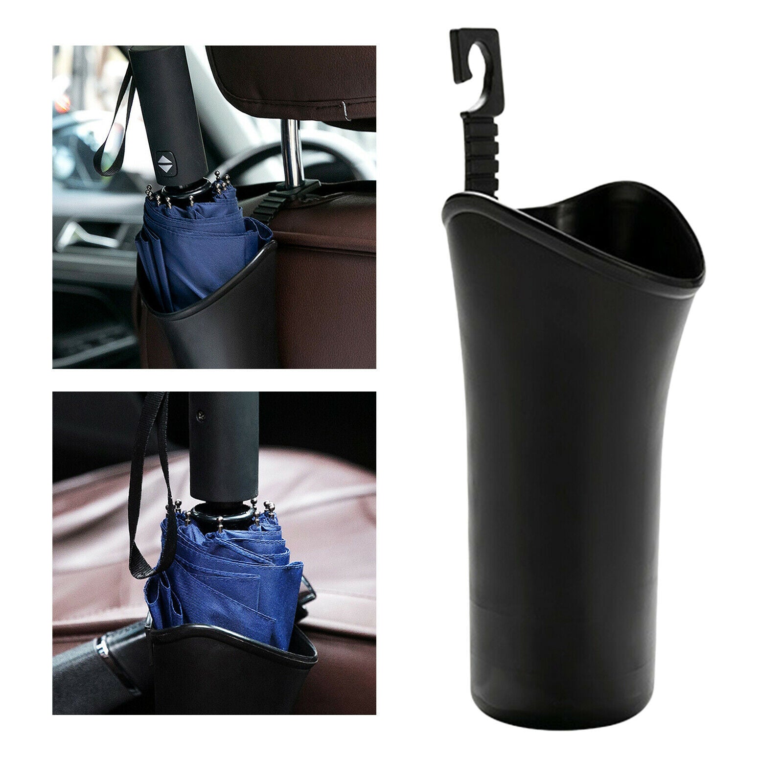 Multi-Function Car Umbrella Holder Bucket Storage Box Garbage Can Black