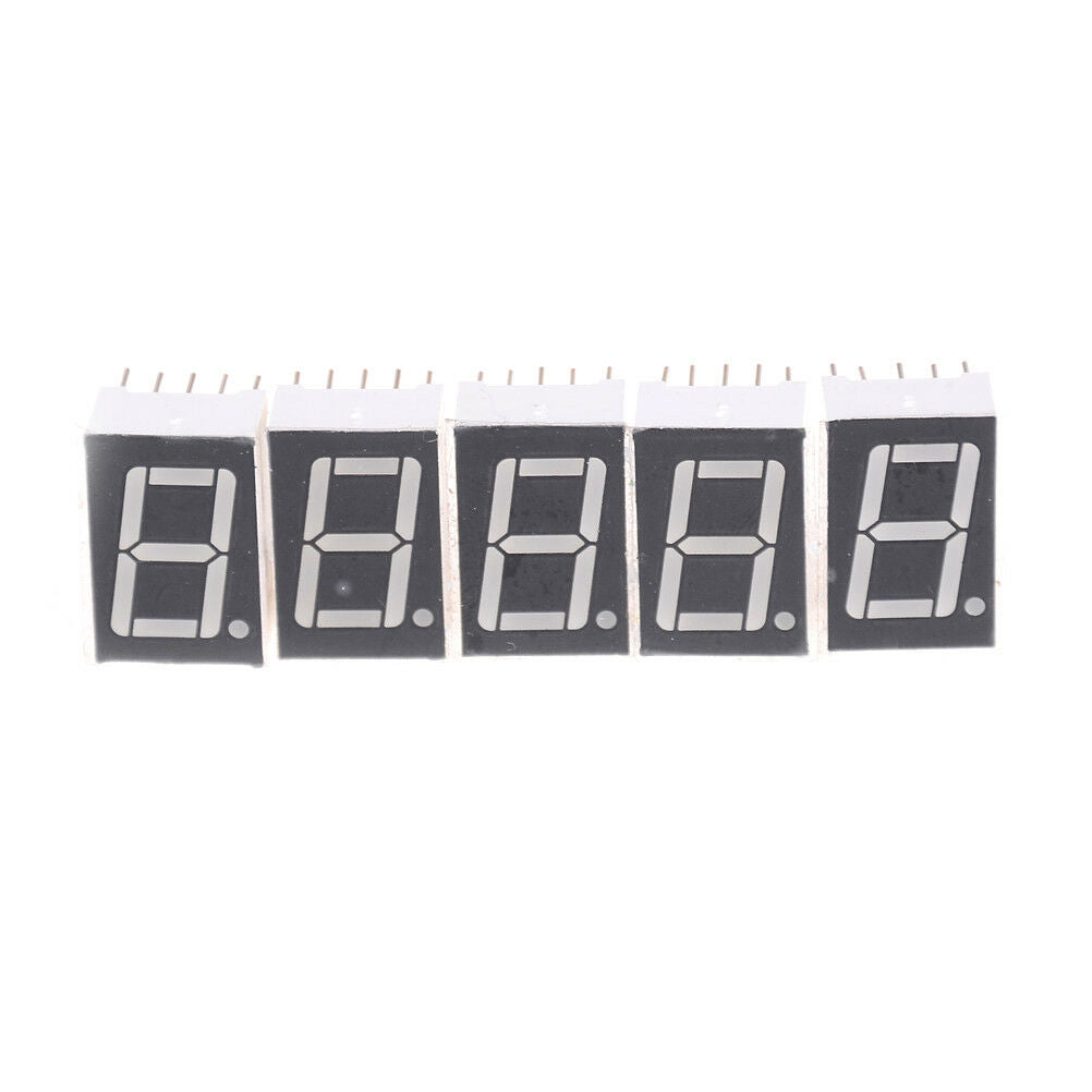 5 Pcs 10 Pin 1 Bit 7 Segment 0.56'' Red LED Display Digital Tube Common Cat WF