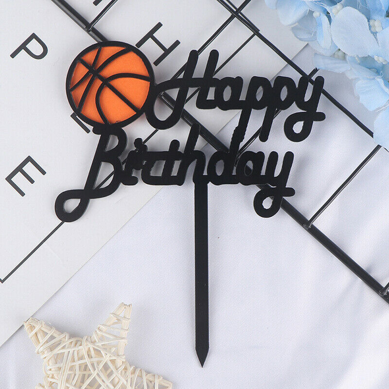 Basketball Acrylic Cake Topper Creative Happy Birthday Cake Topper For K .l8