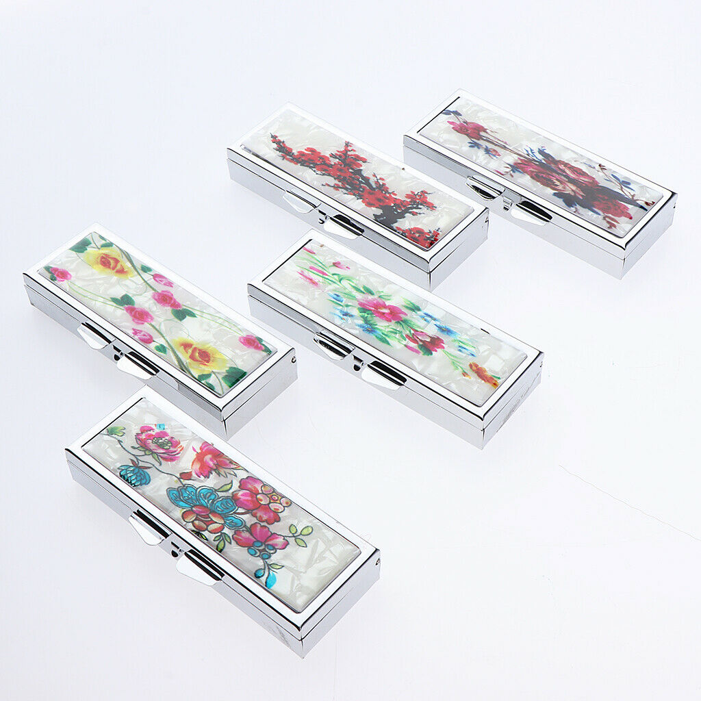 Weekly Pill Organizer,Travel 6 Slots Pill Box Case with Mirror and Large
