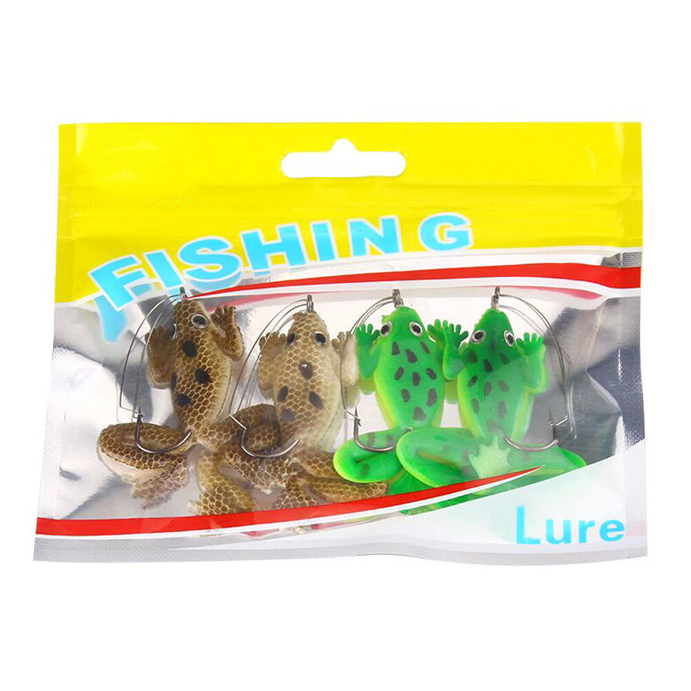 4x Artificial Frog Premium Soft Bait 60mm 5.2g Silicone Bionic Fishing Bai.l8