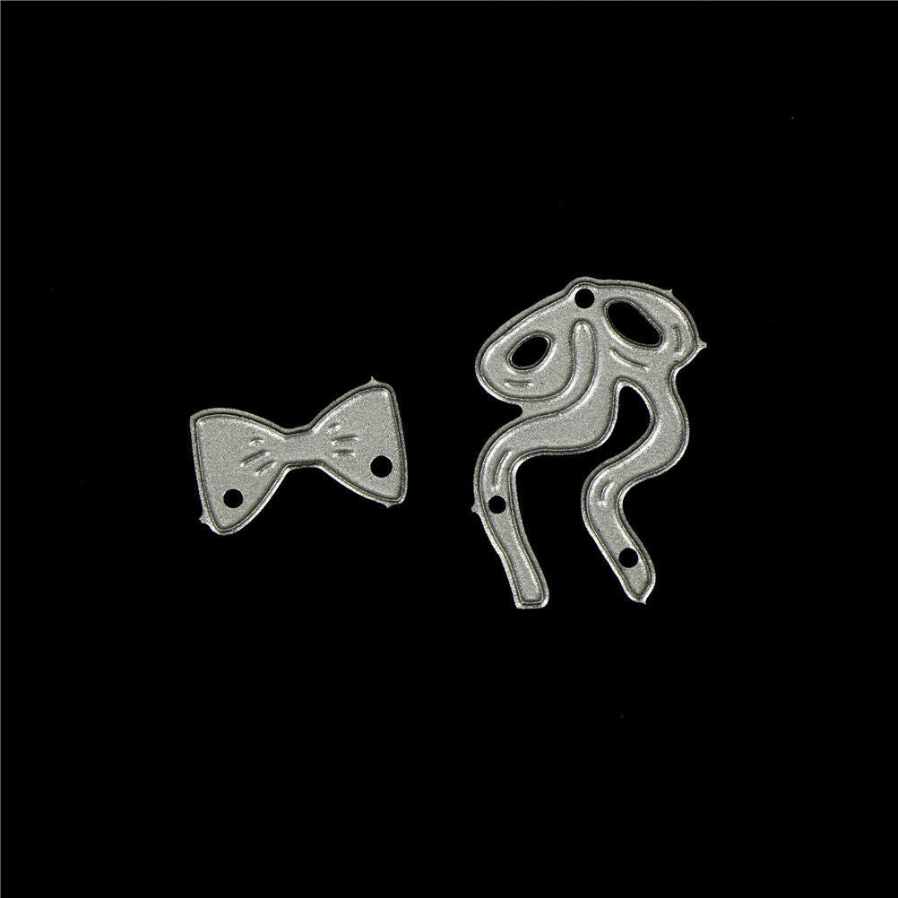 7pcs bow cutting dies stencil scrapbook album paper embossing craft di.l8