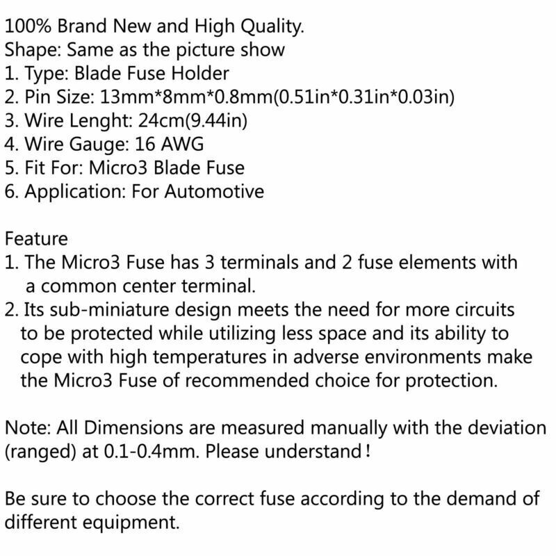 Micro3 Fuse Automotive ATL 3 Prong Micro Blade Fuse Holder For Ford Focus  UA