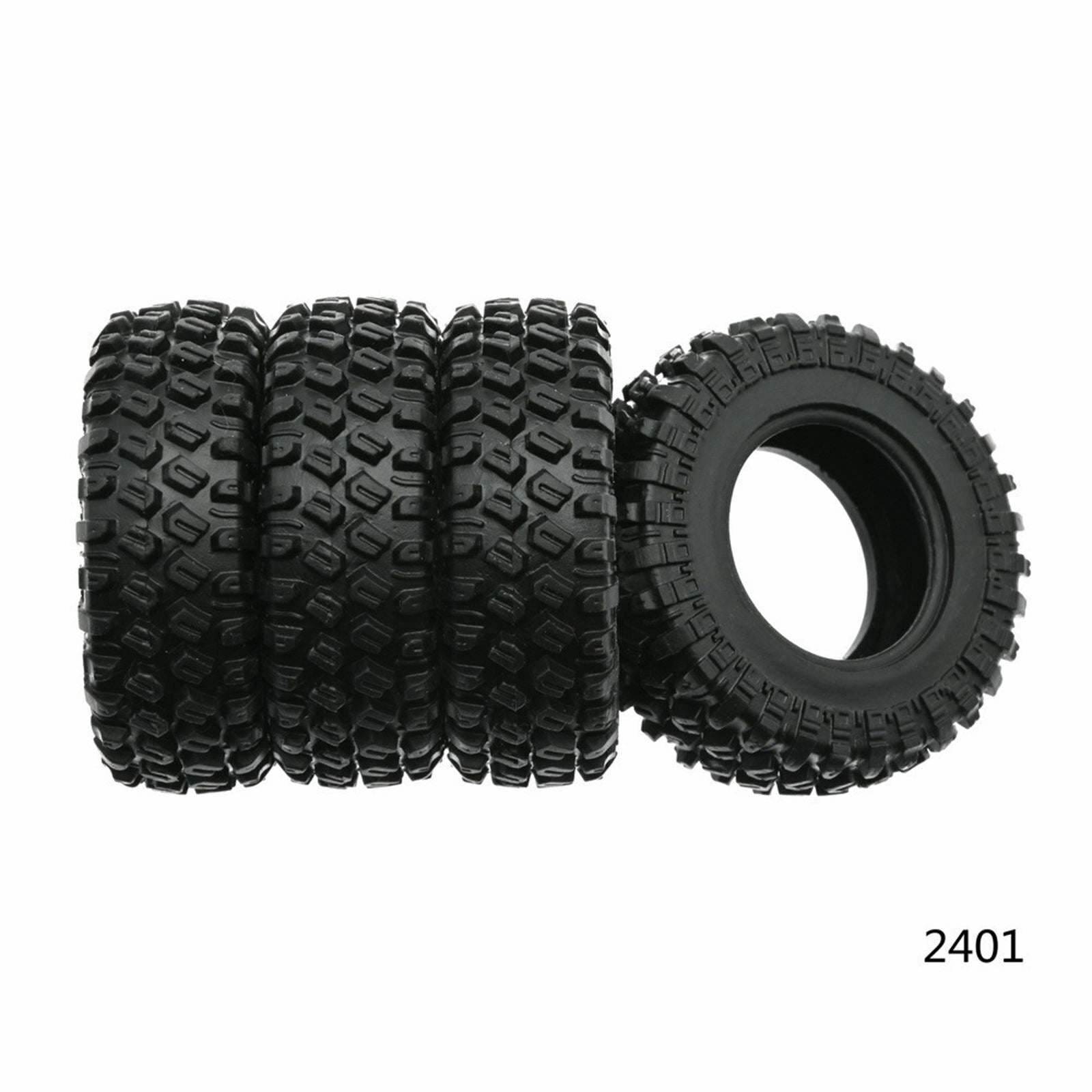 4Pieces 1:24 Tires for Axial SCX24 AXI90081 Crawler Buggy Trucks DIY Parts