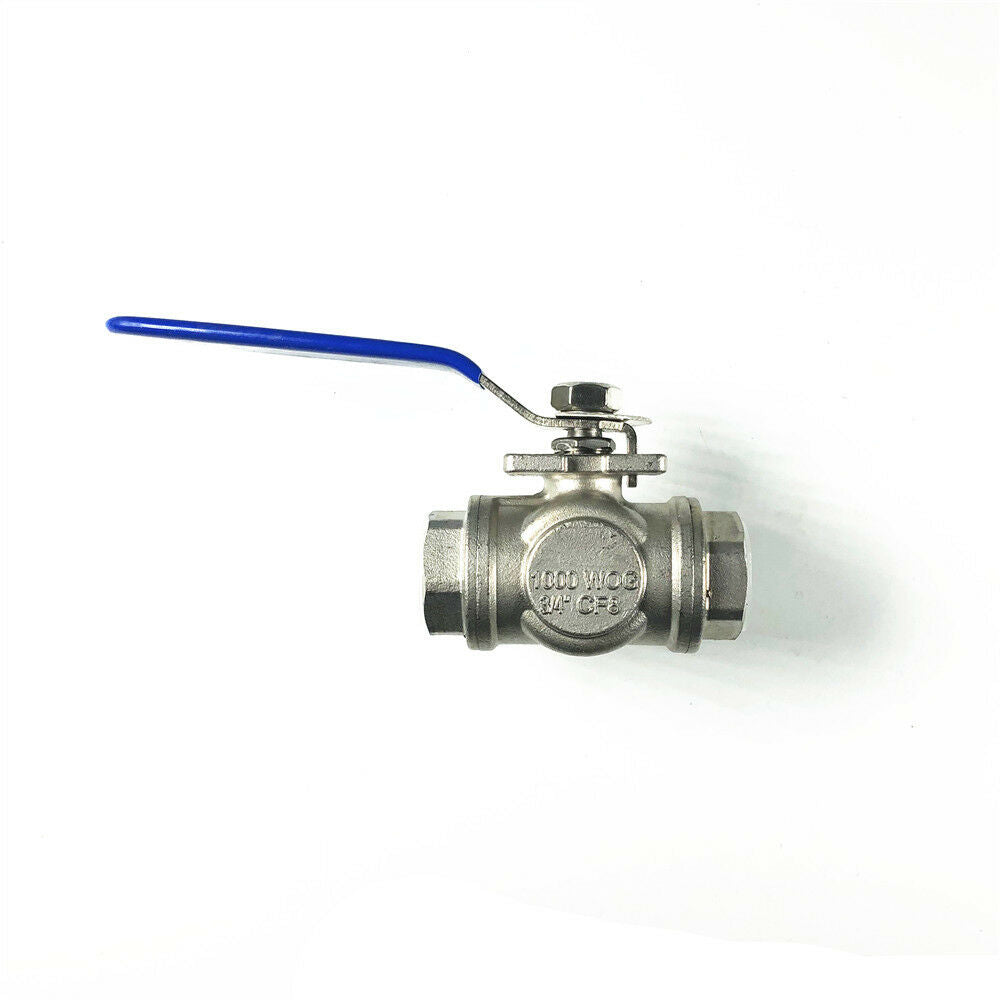 DN20 G3/4" BSPP Female Threaded 3-Way L-Port 304 Stainless Steel Ball Valve