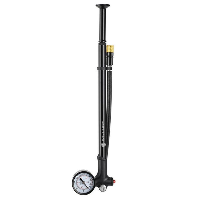Bicycle Manual Light Front Fork Shock Absorber Rear Pump w/ Tire Pressure Gauge
