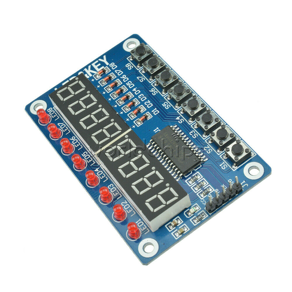 8-Bit LED Digital Tube Common Cathode 8 Keys TM1638 Display Module for Arduino