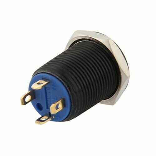 3V Pushbutton Switch Bell Push Bell Blue LED 12 mm Black O2O7