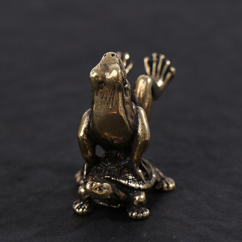 Buddhism Frog Tortoise Statue Ornament Incense Burner Home Desk Decor Tea.l8