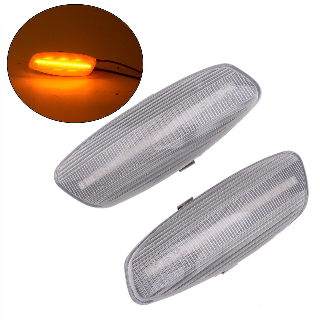 2Pcs Dynamic LED Side Marker Light Fit For Peugeot 207 308 3008 5008 Citroen DS3