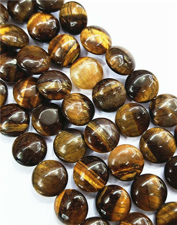 1 Strand 12x6mm Natural Tiger Eye Gem Round Spacer Loose Beads 15.5inch HH7811