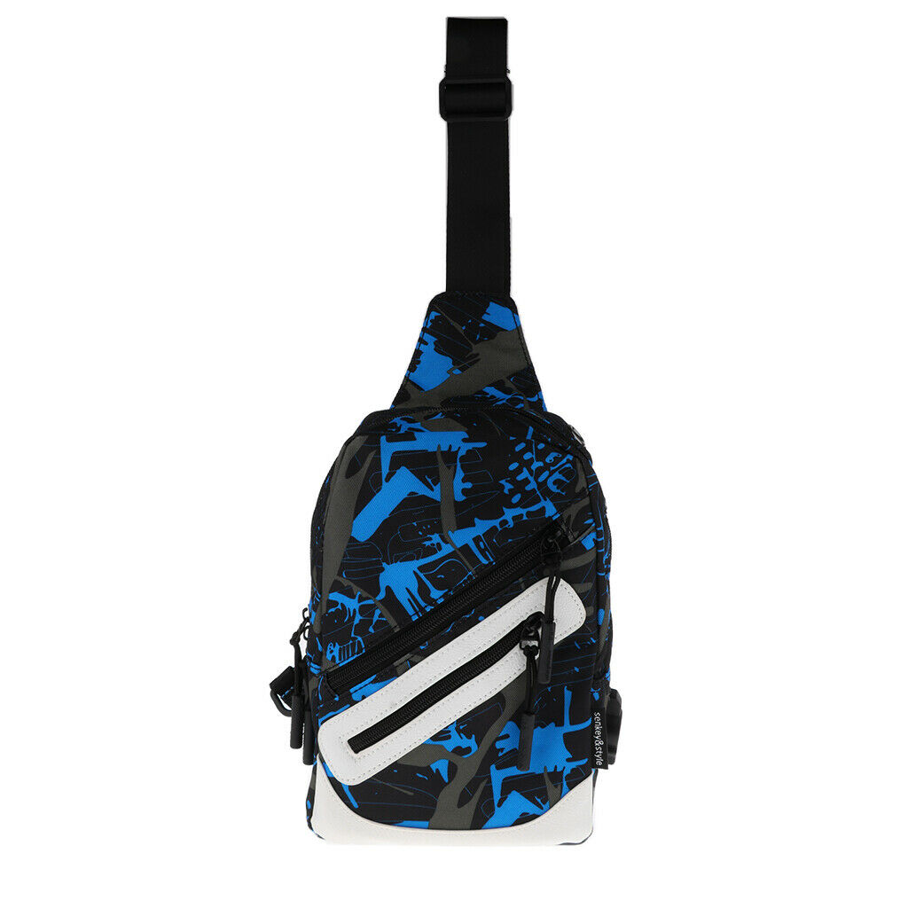 Outdoor Travel Single Strap Shoulder Bag School Travel Sports Gym Climing Blue