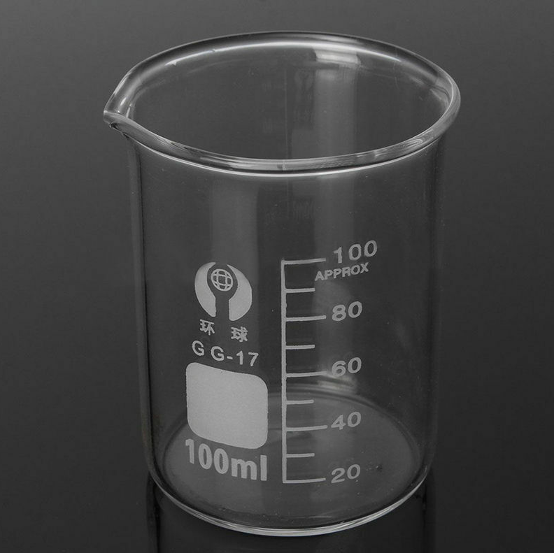 5pcs/set Glass Beaker 5/10/25/50/100ml Laboratory Measuring Cup Glassware For