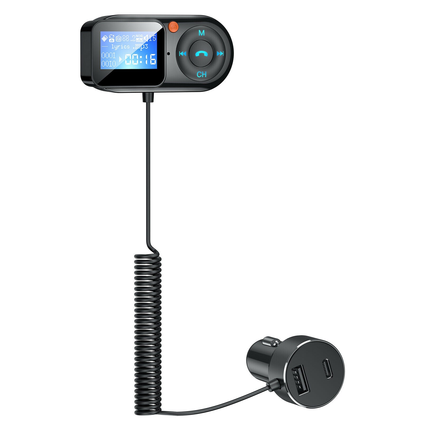 T1 Bluetooth 5.0 Car MP3 Player FM Transmitter Receiver Smart Car Charger Kit