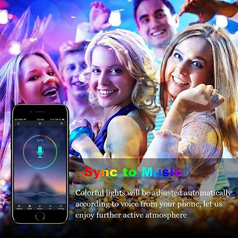 LED Lights for Bedroom Strip Lights 5050 Flexible Strip Lights Built-in Mic ,SR9