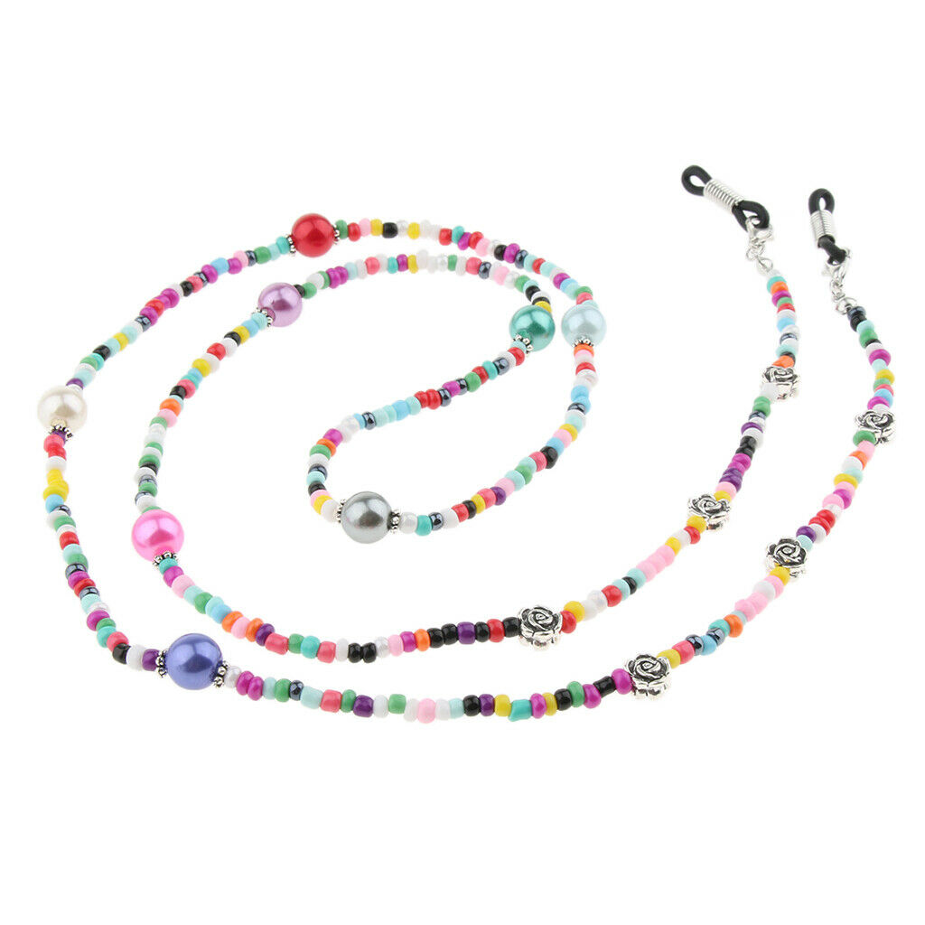Beaded Eyewear Retainer Strap - Sunglass Holder Beads Necklace, Retro Eyeglasses
