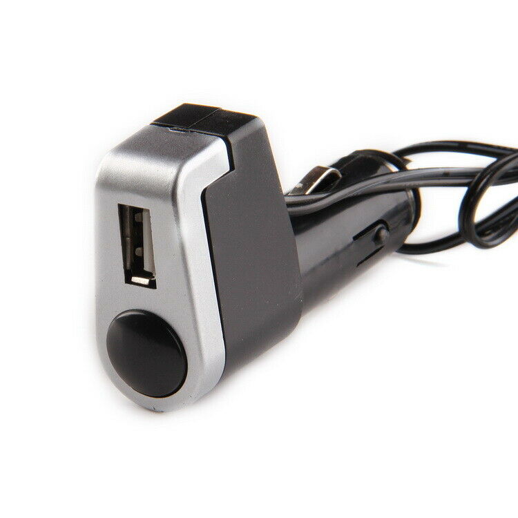 Black Car Cigarette Lighter Socket USB Charger Splitter 12V Power Adapter