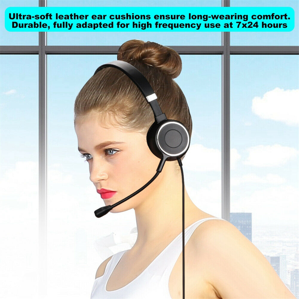 Call Center Headset-mounted Service Headset Desktop USB Drive-by-wire Headset