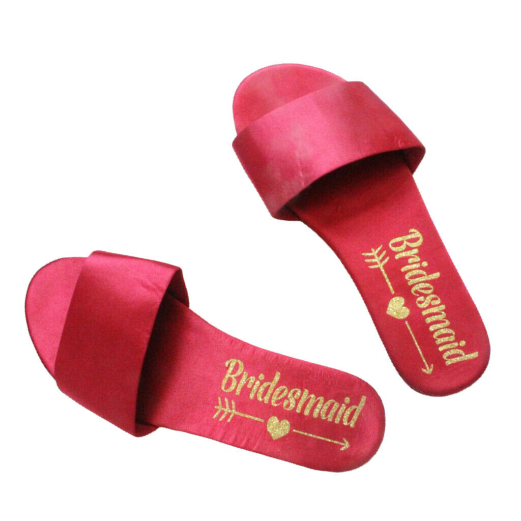 Open Toe Wedding Slippers Bride Bridesmaid Party Favor Red EUR 39