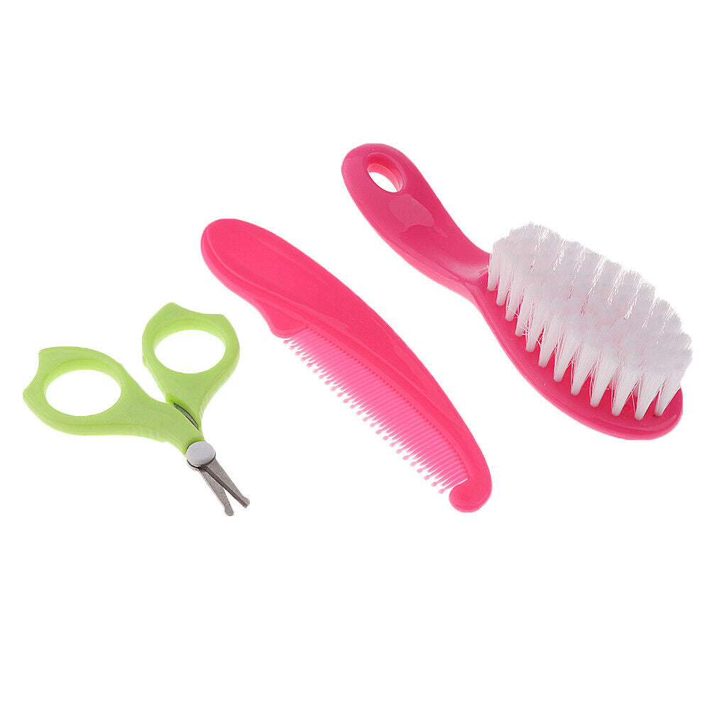 8pcs Baby Kids Nail Hair Care Grooming Brush Kit Pink