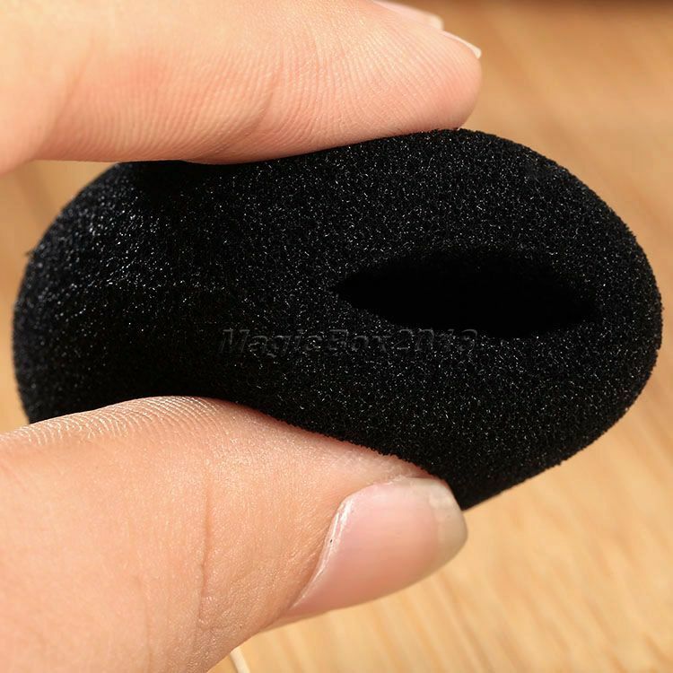 5Pcs 45x15mm Black Mini Karaoke DJ Microphone Windscreen Sponge Foam Mic Cover