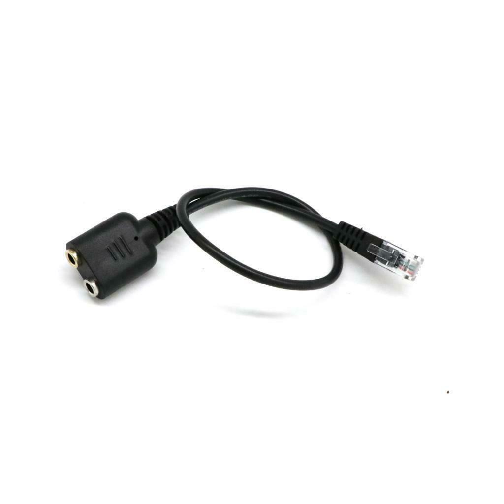 25cm Double 3.5mm to RJ9 Headphone Adapter Cable for Avaya Yealink