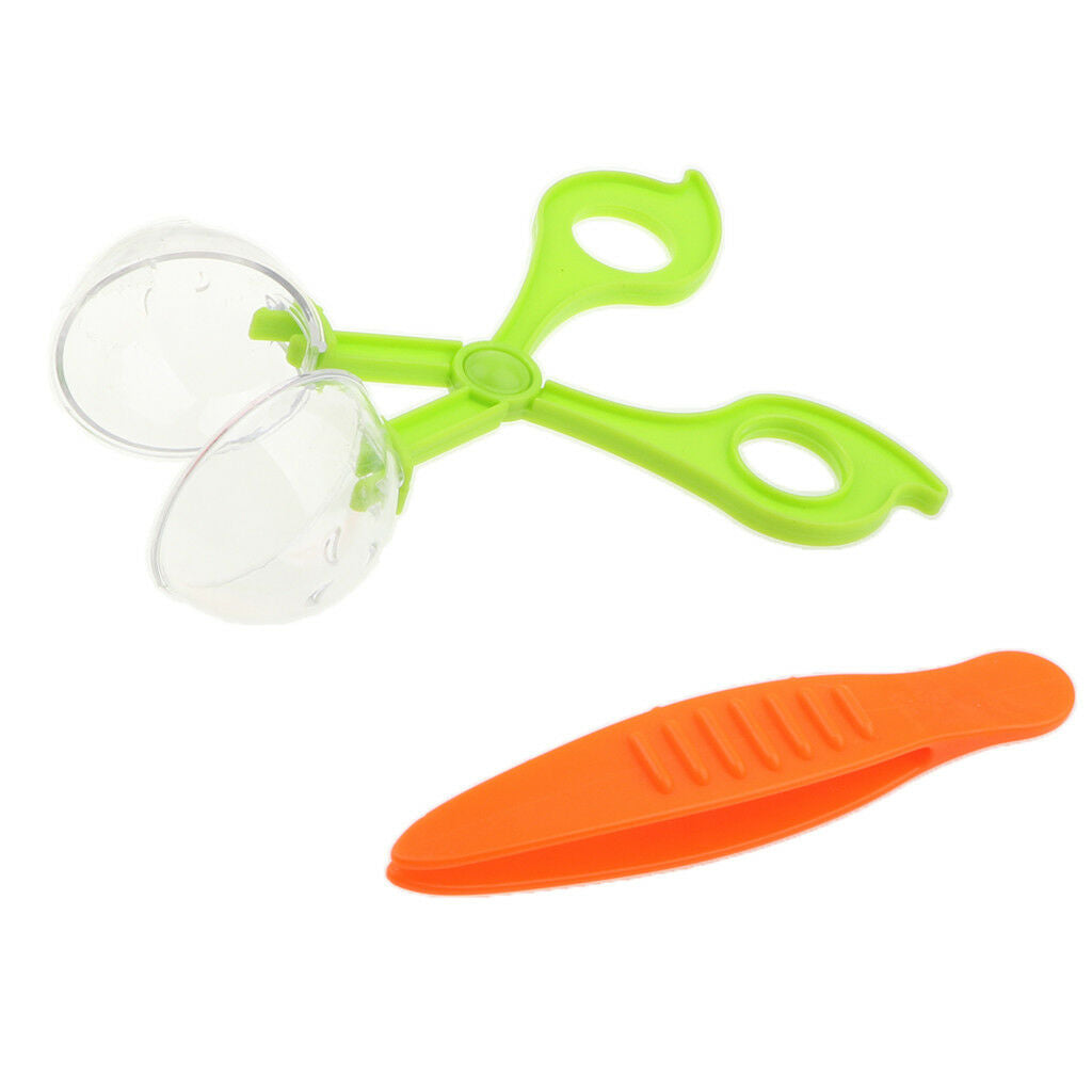 2pcs/set Scissor Clamp & Tweezers Kit for Kids Outdoor Exploration Playing