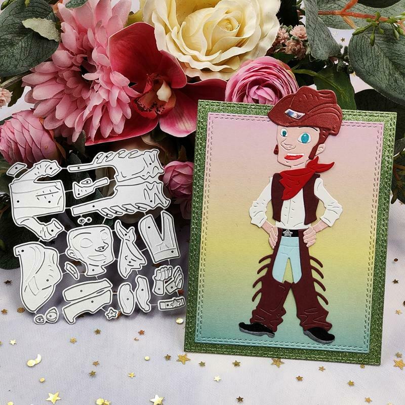 Cartoon Cowboy Carbon Steel Cutting Dies DIY Scrapbooking Photo Album Embossing