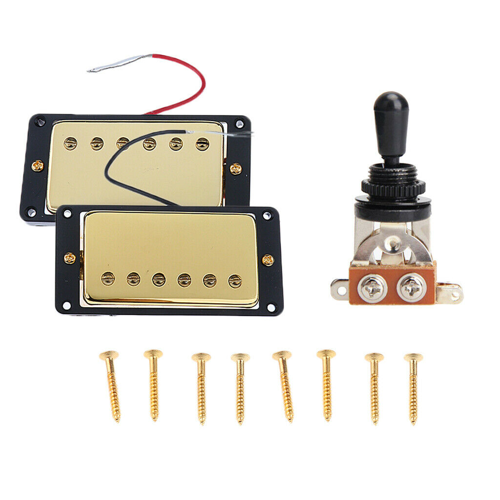 Replacement Guitar Sealed Pickup Bridge Neck with Toggle Switch for Les Paul