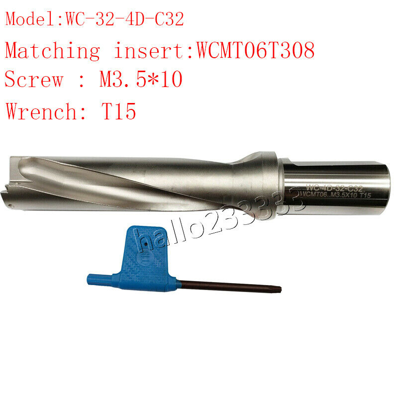 WC-32-4D-C32 Φ32mm indexable U drill bit fast drill bit + WCMT06T308FN inserts